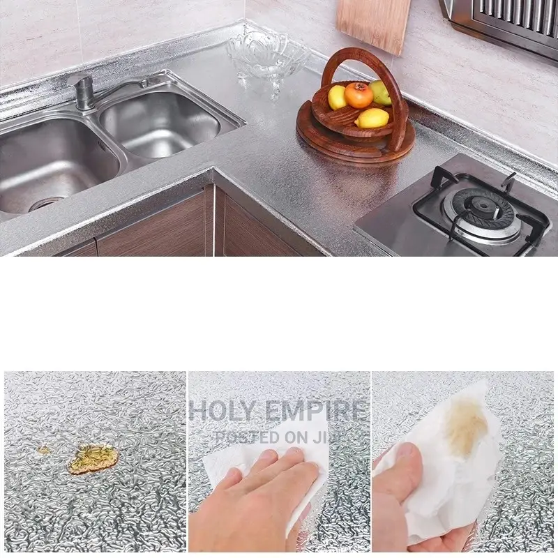 Oil-proof Waterproof Stickers Aluminum Foil Kitchen Cabinet