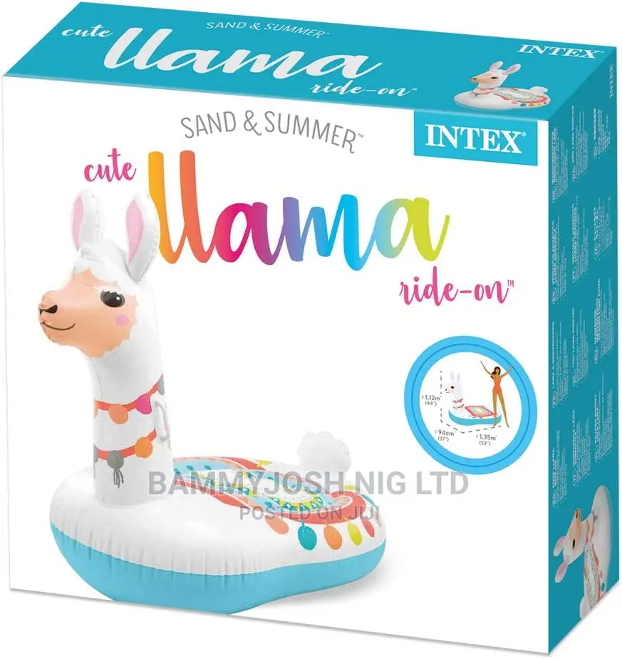 Float Mat, Cute Lama Ride On, 53.1 X 37.0 X 44.1 Inches (135