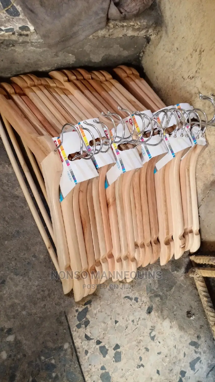 Wooden Clothes Hangers for Displaying in Boutiques