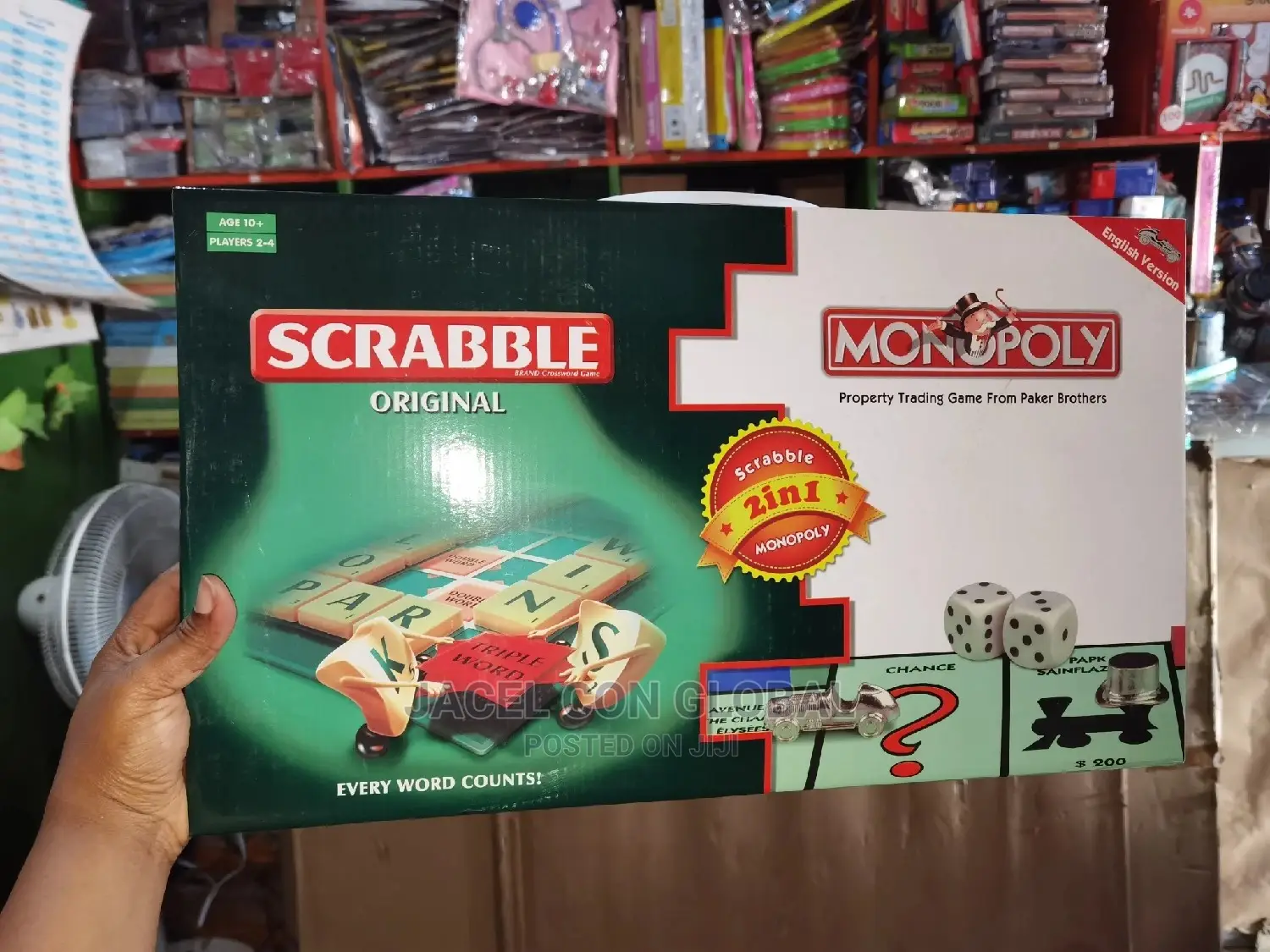 2 in 1 Scrabble Monopoly Board Games (Big Size)