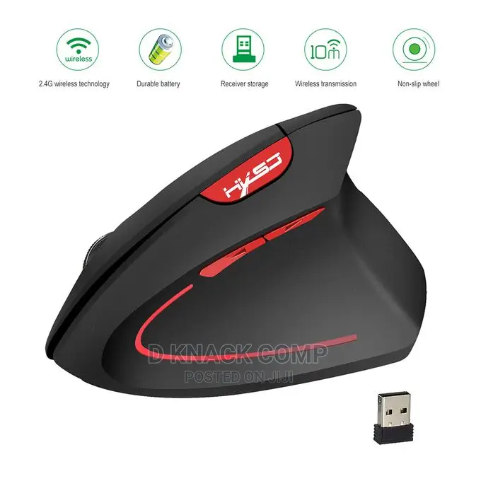 Wireless Mouse Vertical Mice Ergonomic Rechargeable 3 Dpi