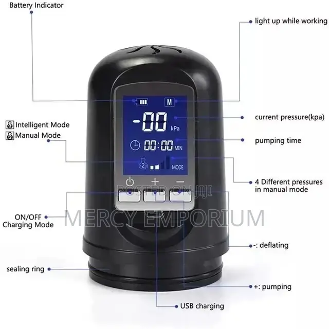 Electronic,Electric Rechargeable Penis Enlargement LCD Pump